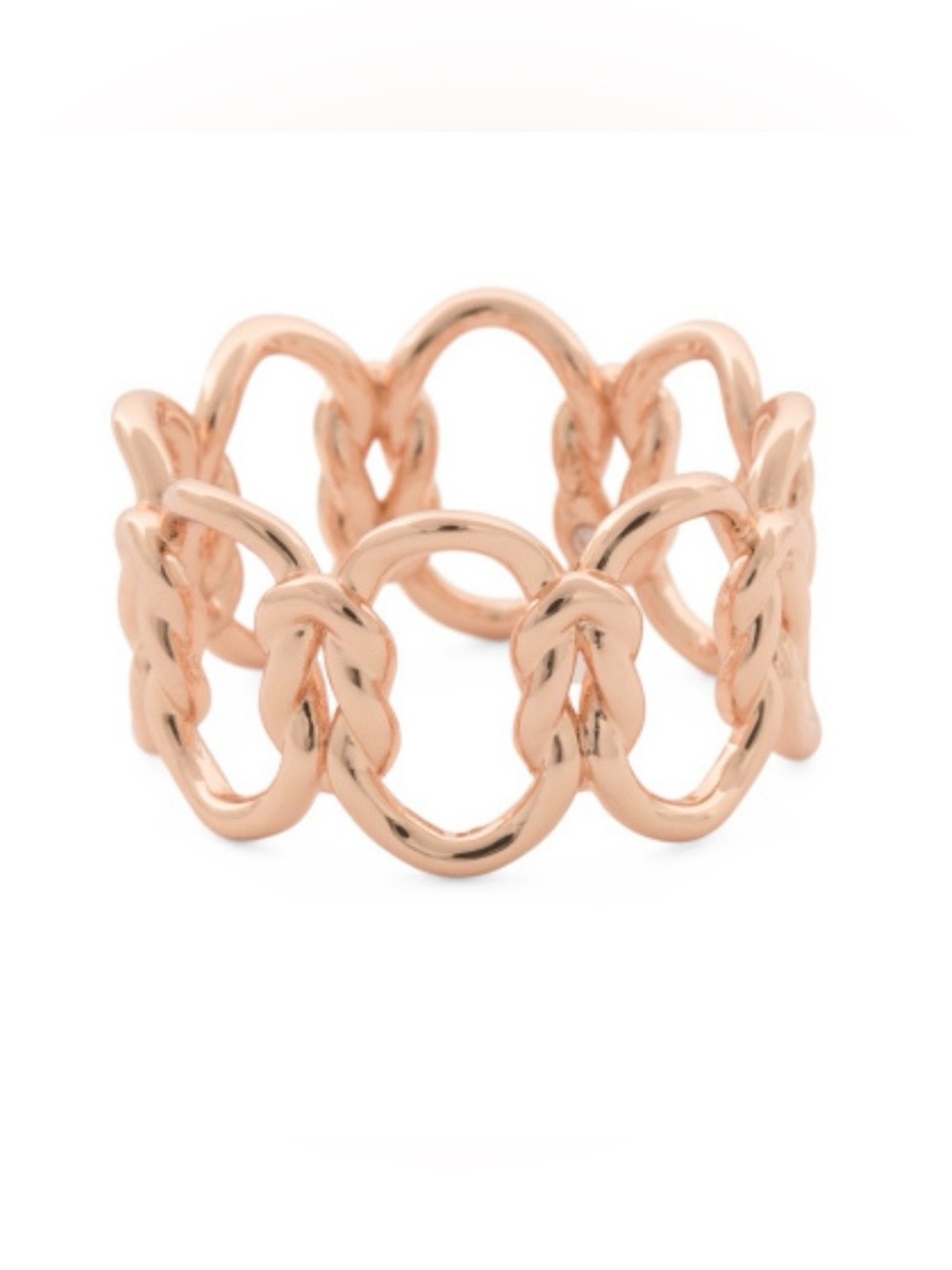 Kendra Scott Fallyn Band Ring in Rose Gold Linked Chain Size 8